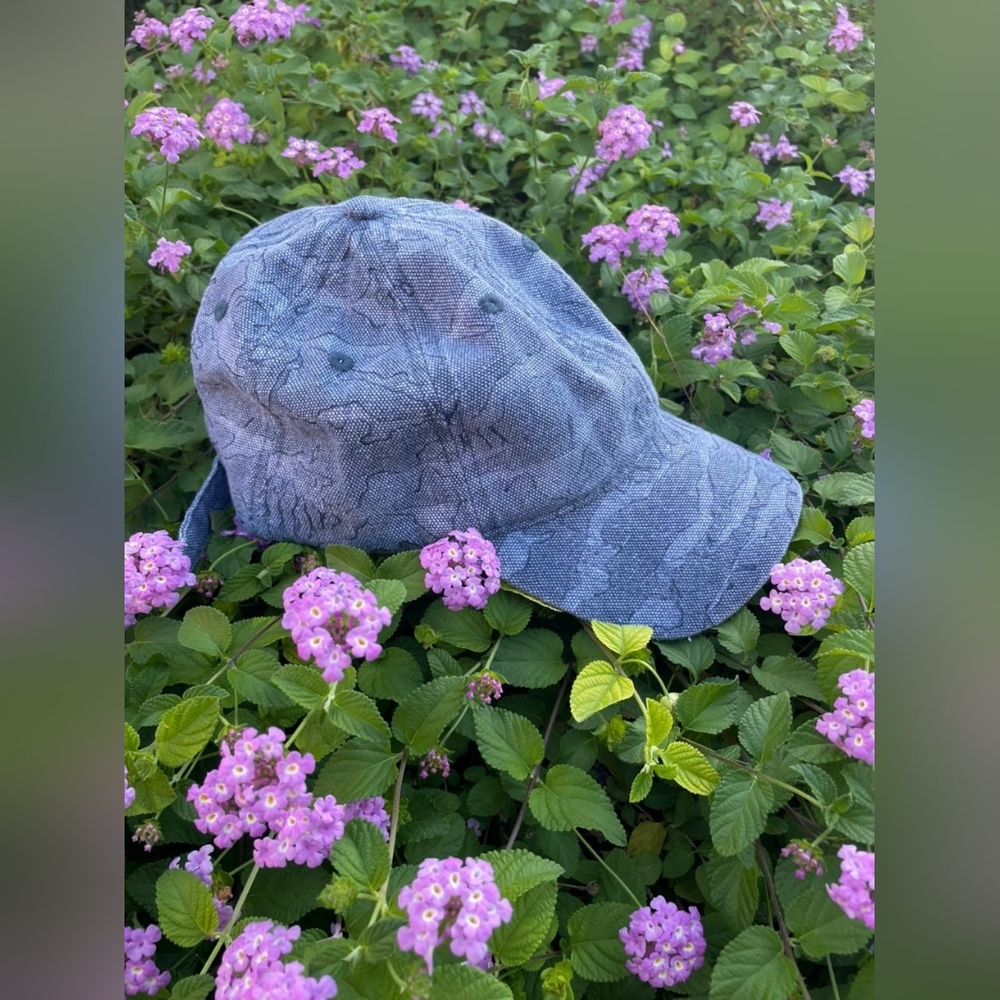 NWT Anthropologie Blue Camo Baseball Cap - Picture 6 of 8